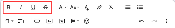 Image of bold, italic, underline, and strikethrough formatting options