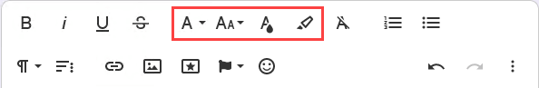 Image of the font styling options