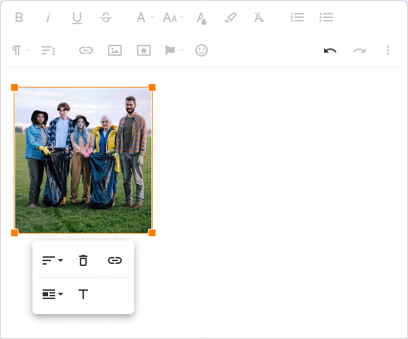 Image of the image editing toolbar
