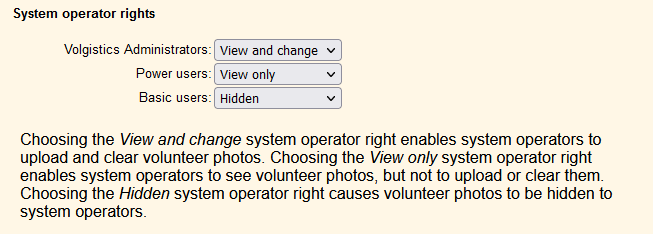 Image of System Operator Rights Section