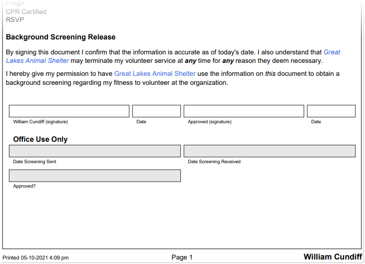 Example of Completed PDF File