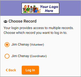 Image of Login Page With Choice