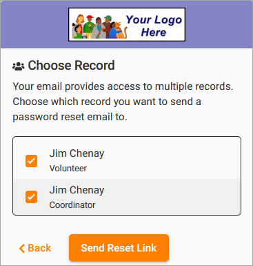 Image of Request Password Email Page for VicNet