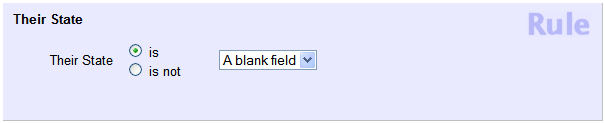 Example of Set Rule for Blank Field
