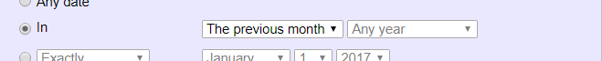 Example of Rule Set to Previous Month