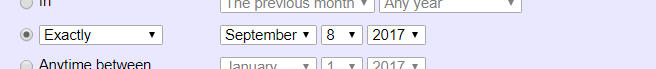 Example of Rule Set to a Specific Date