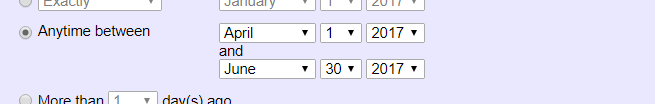 Example of Rule Set to a Date Range