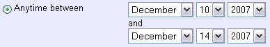 Example of Rule Set for December 10th to December 14th 2007