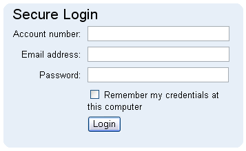 Example of Login Page Without Login Cookie Saved