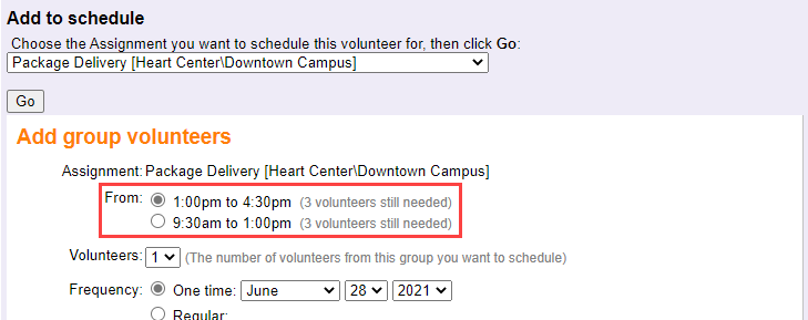 Image of Add to Schedule Box