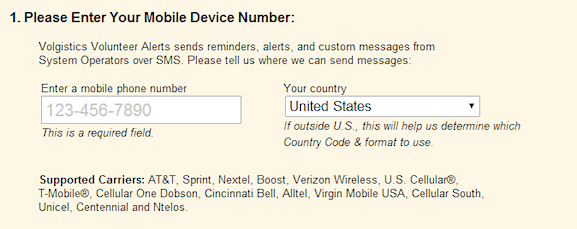 Image of Phone Number and Country Fields