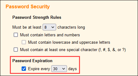 Image of Password Change Rules