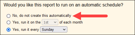 Image of Automatic Report Settings