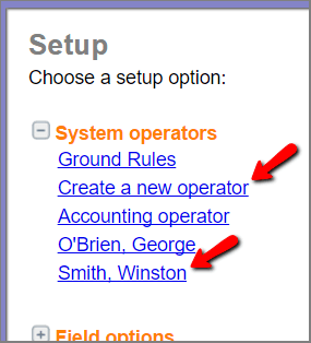 Image of System Operator Options