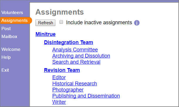 Image of Assignments Page for Site-Level Operator