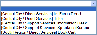 Assignment list with Site and Place before Assignment names