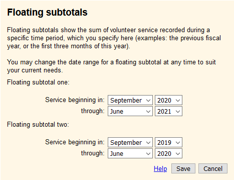 Image of Floating Subtotals Box