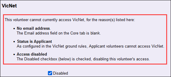 Cannot Access VicNet