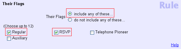 Example of Rule Set for Regular and RSVP Flags