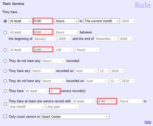 Examples of Fields for Selecting Quantity