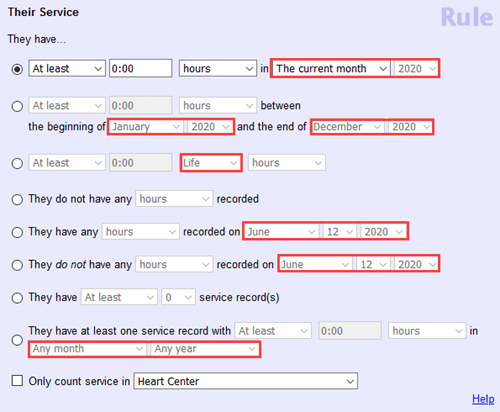 Examples of Fields for Selecting Date or Date Range Information