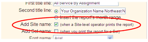 Example of Add Site Checkbox