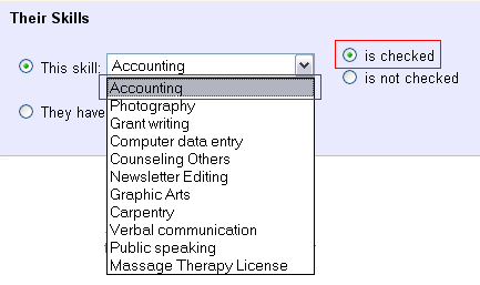 Example of Searching Based on Accounting Characteristic