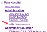 Image of Add A New Assignment Link