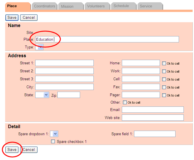 Image of Name Field on Place Record