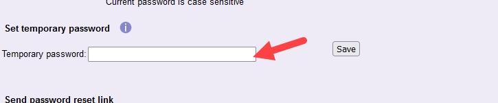 Image of Temporary Password Field