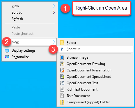 Image of Steps to Create a Shortcut