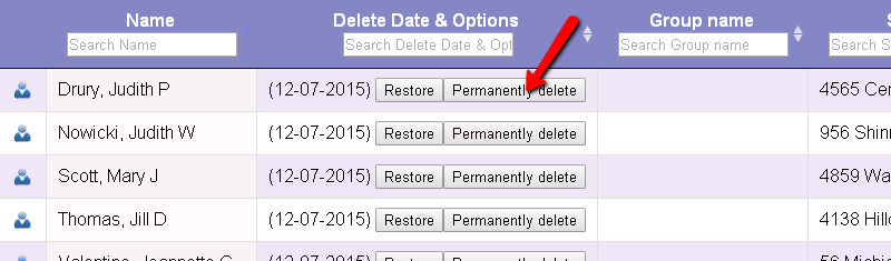 Image of Permanently Delete Button