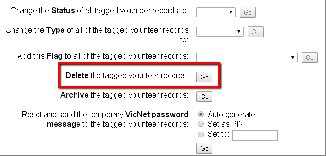 Image of Option to Delete Records