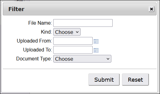 Image of Filter Dialog