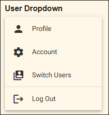 User Dropdown Menu