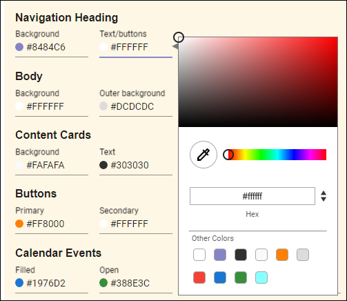 Example Color Selector
