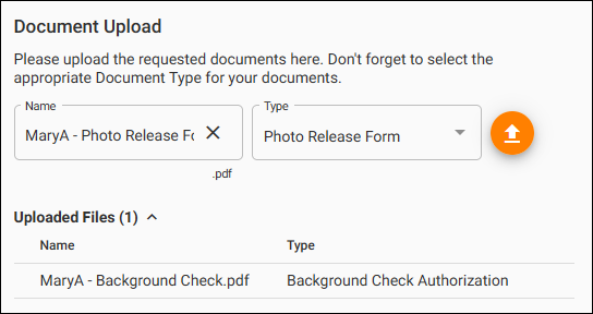 Document Upload box