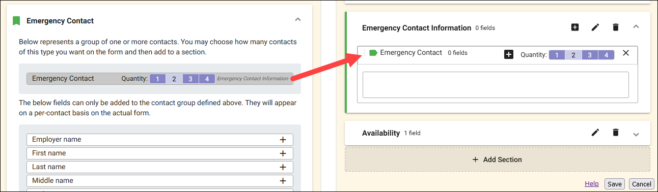 Added Emergency Contact field