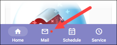 Image of the unread Mail icon on mobile