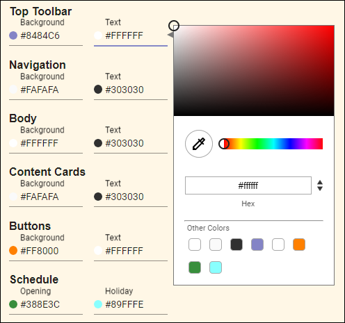 Example Color Selector