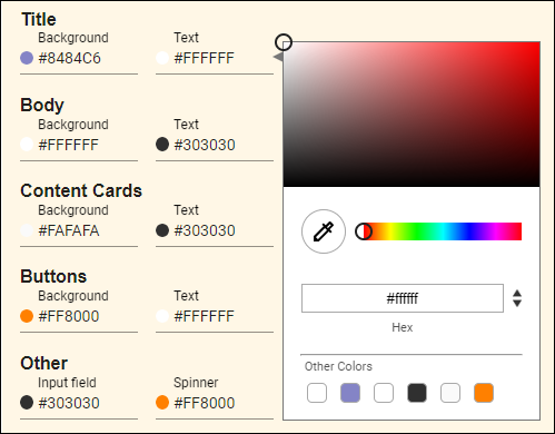 Example Color Selector