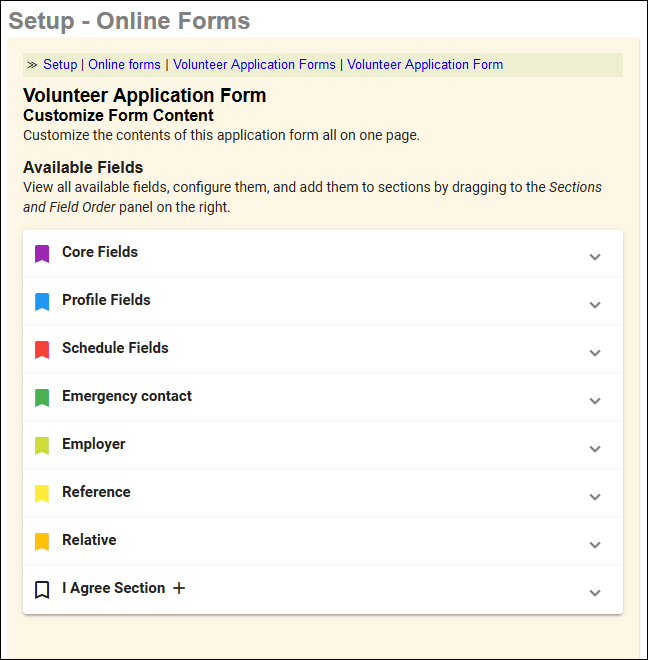 Available Fields portion