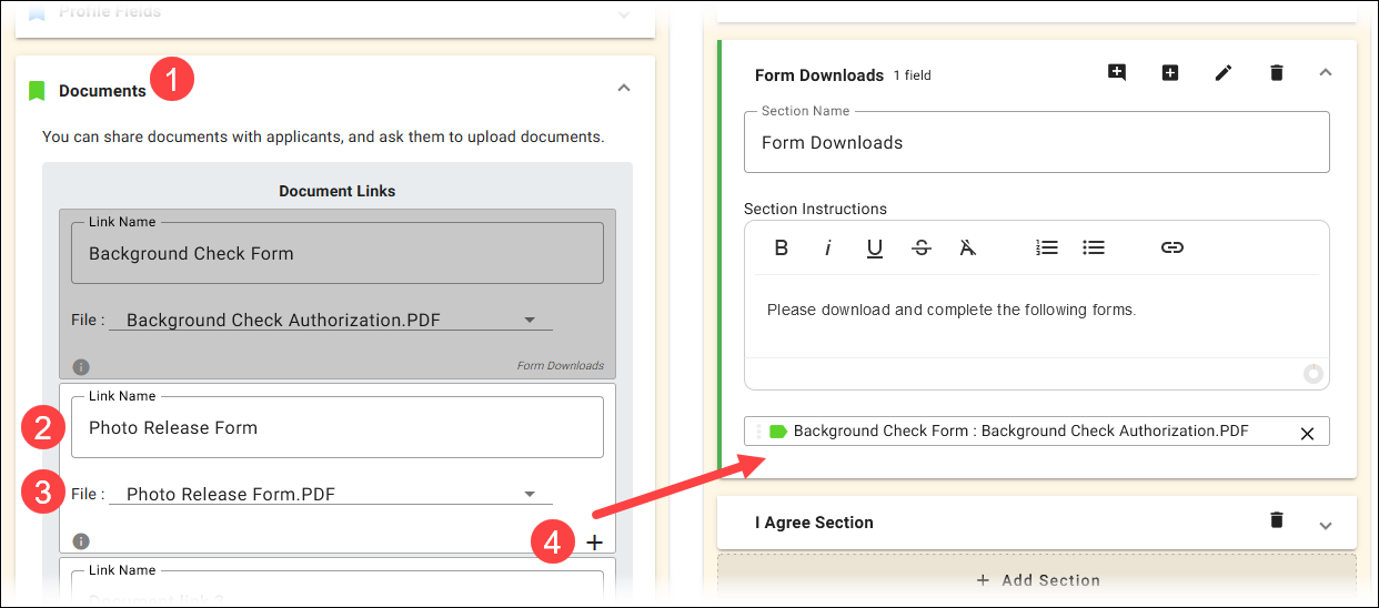 Adding Document Links to Form