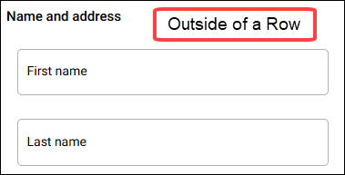 Fields outside of a row