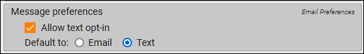 Message Preferences options