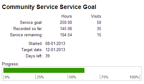 Community Service Hours Chart