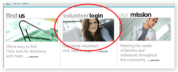 Volunteer Login graphic link